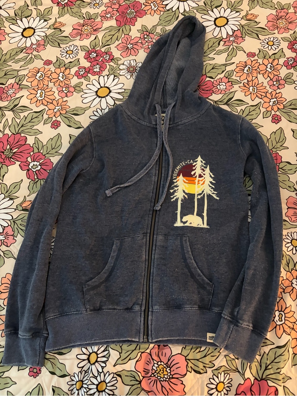Yosemite CA Navy Zip-Up Hoodie Sweater